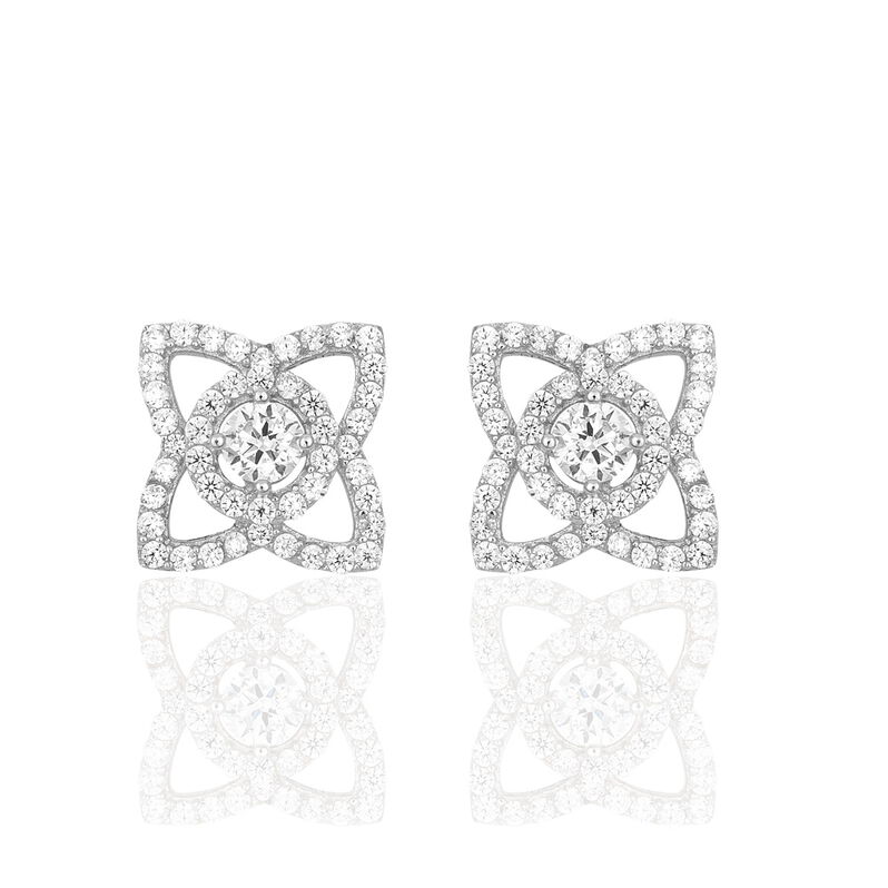 Boucles D'oreilles Pendantes Noemia Argent Blanc Oxyde De Zirconium - Spannringe Damen | OROVIVO