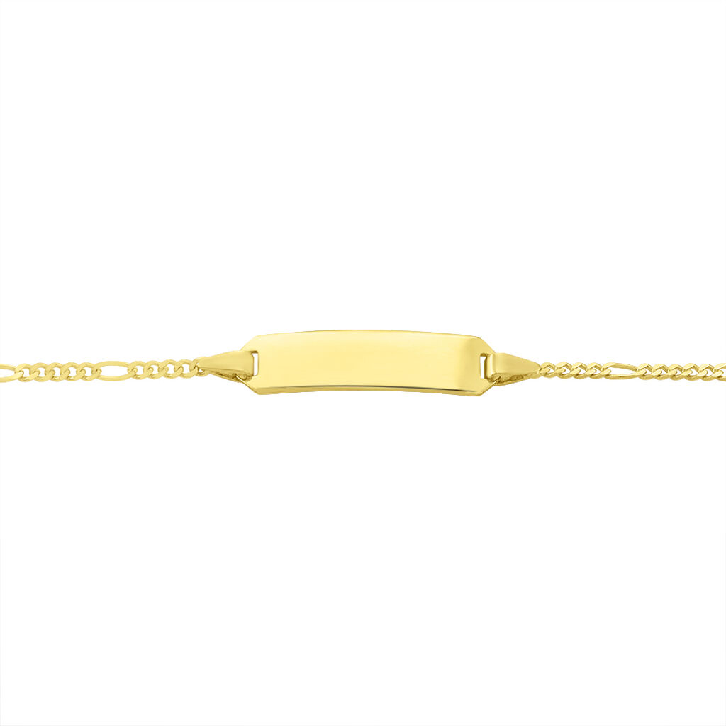 Kinder Id Armband Figarokette Gold 375 Gravierbar - Personalisiertes Armband Kinder | OROVIVO