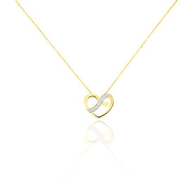 Damen Halskette Gold 375 Diamanten 0,023ct Herz - Herzketten Damen | OROVIVO
