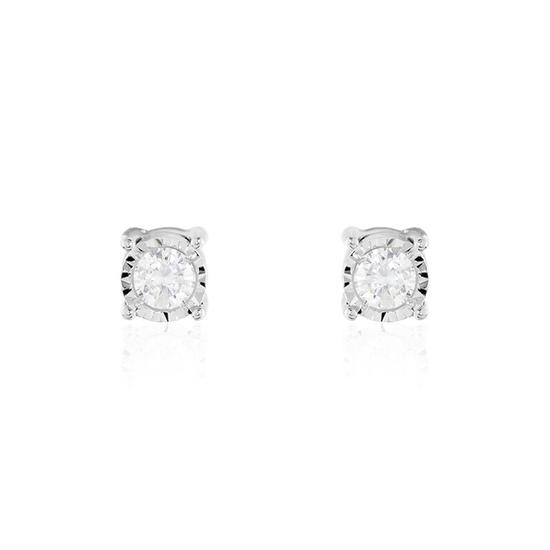 Damen Ohrstecker Weißgold 375 Diamant 0,08ct Viereck Illusion Pastille  - Ohrstecker Damen | OROVIVO