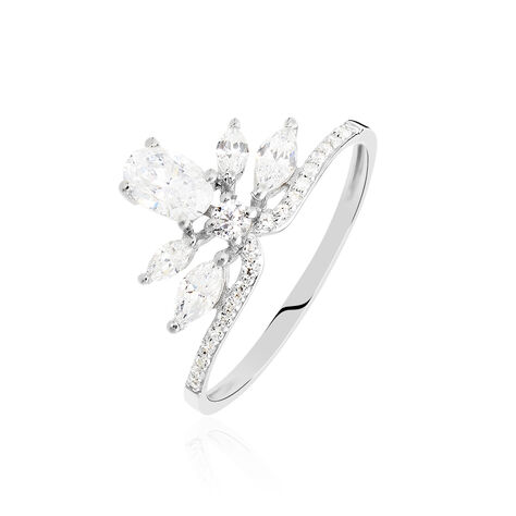 Damenring Weißgold 375 Zirkonia - Ringe mit Stein Damen | OROVIVO