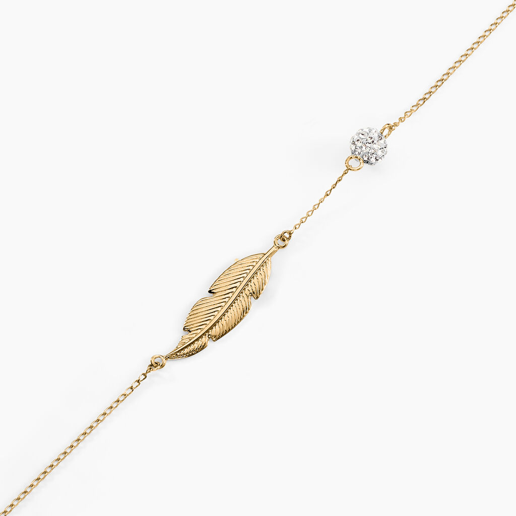 Bracelet Or Jaune Powoo Plume - Spannringe Damen | OROVIVO
