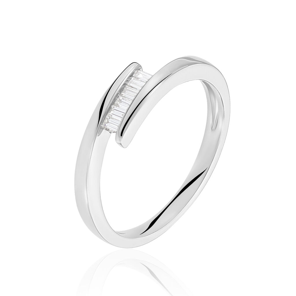 Damen Ring Weißgold 375 Diamant 0,13ct Lea  - Hochzeitsringe Damen | OROVIVO