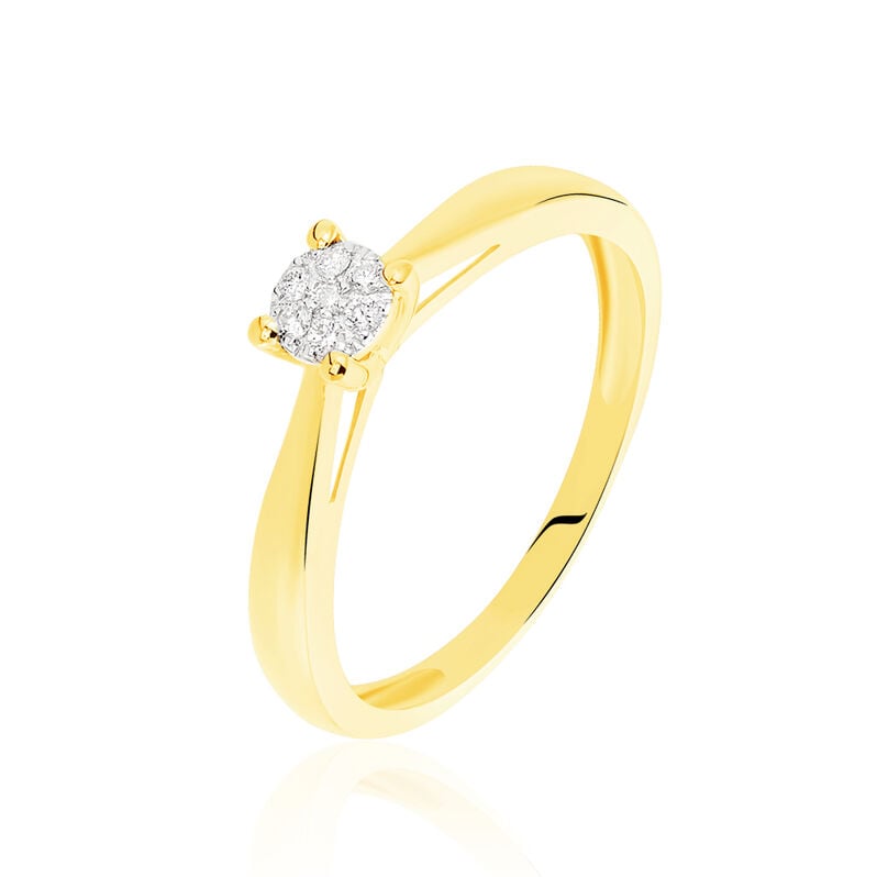 GRACE Damen Ring Gold 375 (9 Karat) Diamant Wei&szlig; 0,07 ct - Ringe mit Stein Damen | OROVIVO