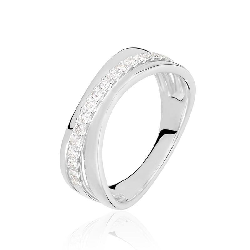 Damen Ring Wei&szlig;gold 750 (18 Karat) Diamant Wei&szlig; 0,18 ct - Ringe mit Stein Damen | OROVIVO
