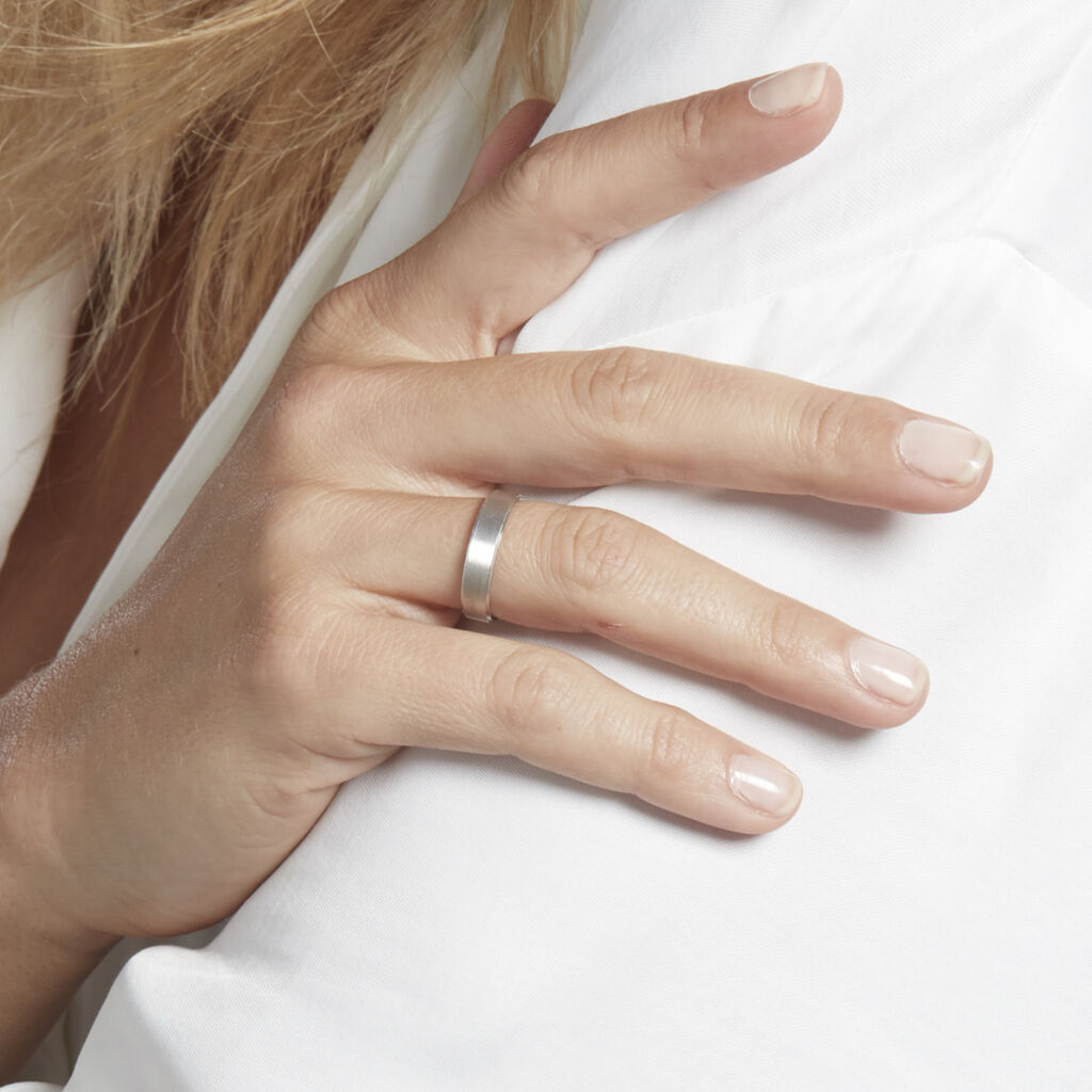 Alliance Sudem Ruban Plat Argent Blanc - Spannringe Familie | OROVIVO