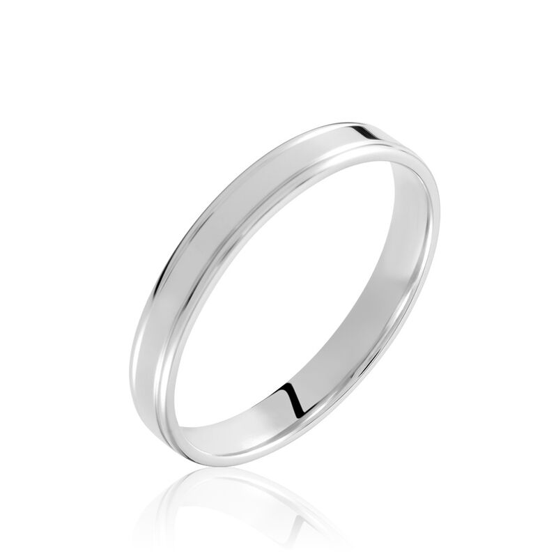 Alliance Beatrice Ruban Plat Or Blanc - Spannringe Familie | OROVIVO