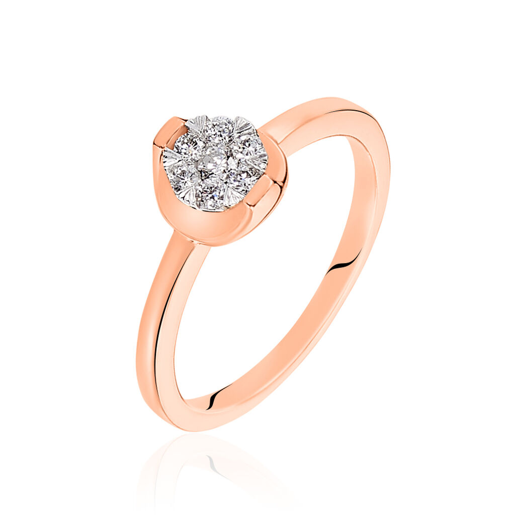Damen Ring Rosegold 750 Diamant 0,17ct Kreis Shine  - Hochzeitsringe Damen | OROVIVO