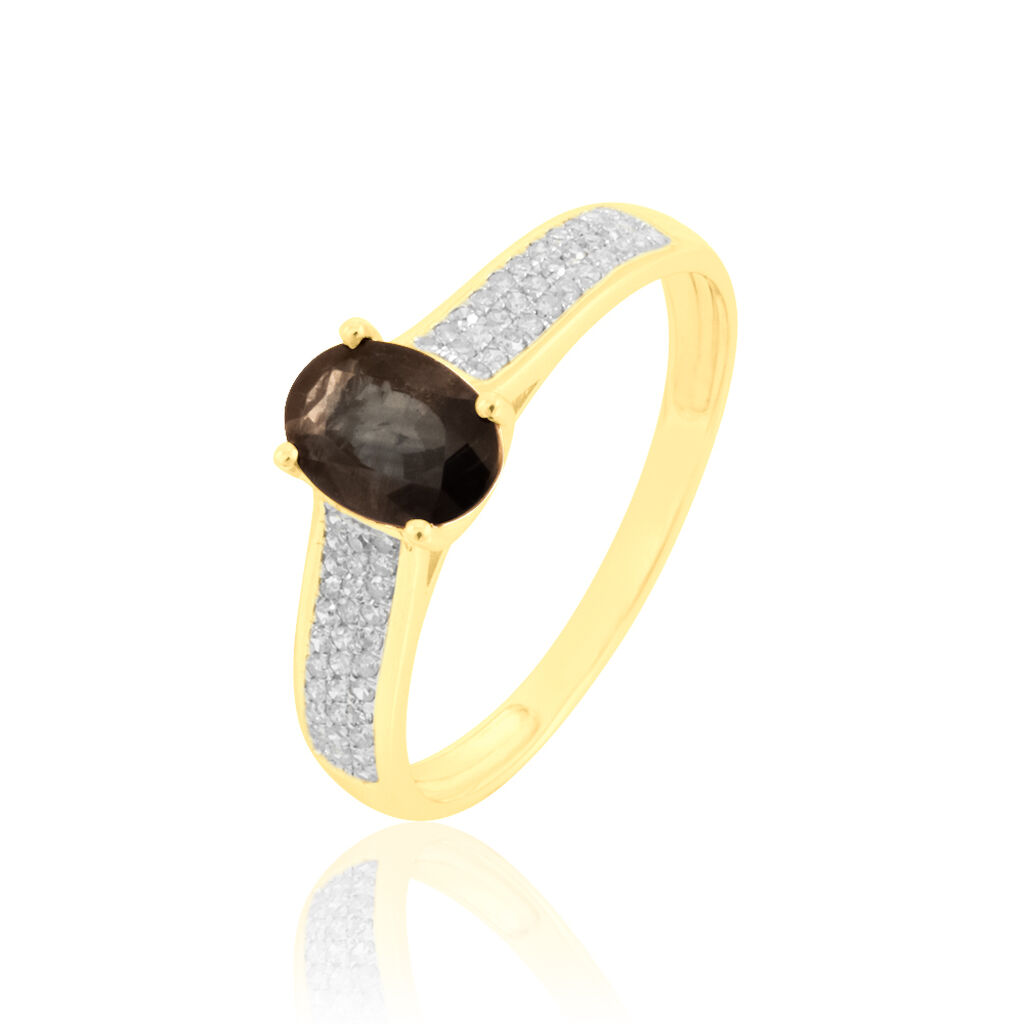 Bague Crista Or Jaune Quartz Et Diamant - Spannringe Damen | OROVIVO