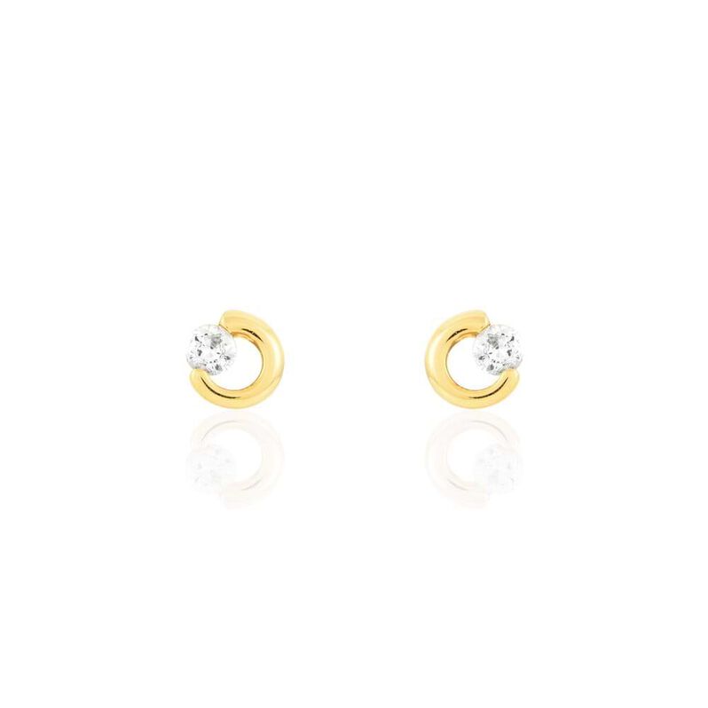 Orecchini in oro giallo e zirconi - Spannringe Damen | OROVIVO