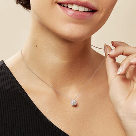 Damen Halskette Weißgold 750 Diamanten 0,49ct - Ketten mit Anhänger Damen | OROVIVO