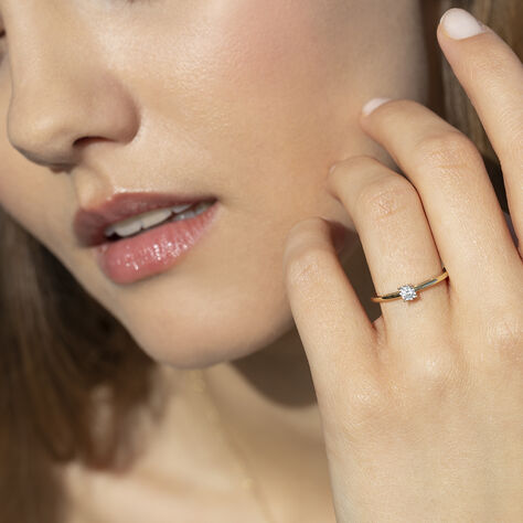 Damen Ring Gold 375 Diamant 0,08ct Illusion Pastille  - Verlobungsringe Damen | OROVIVO