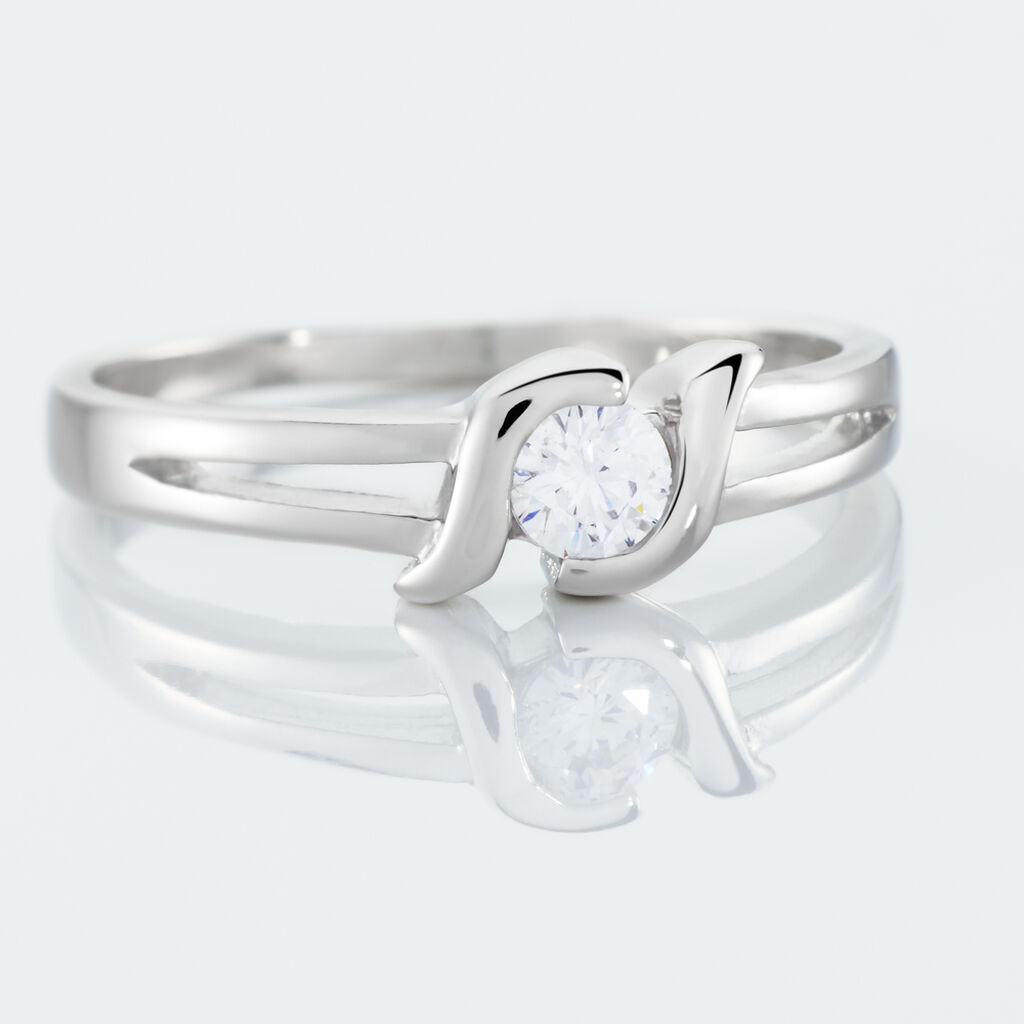 Spannring Silber 925 Zirkonia spiralförmig Lyse - Verlobungsringe Damen | OROVIVO