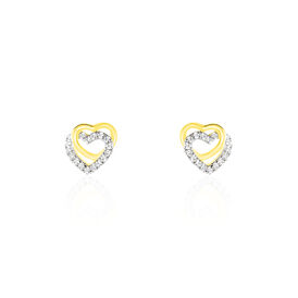 Damen Ohrstecker Gold 375 Zirkonia Herz - Ohrstecker Damen | OROVIVO