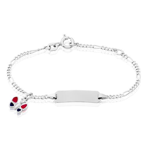 Kinder ID Armband Silber 925 Schmetterling Lila - Personalisiertes Armband Kinder | OROVIVO