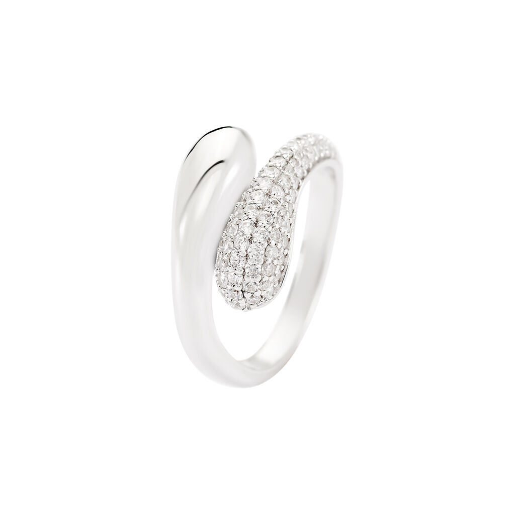 ELANI Damen Ring Silber 925 Zirkonia Weiß 1,03 ct Tropfen - Ringe mit Stein Damen | OROVIVO