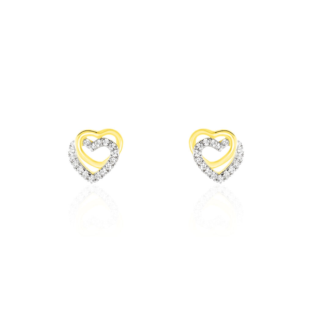 Damen Ohrstecker Gold 375 Zirkonia Herz - Sommerschmuck Damen | OROVIVO