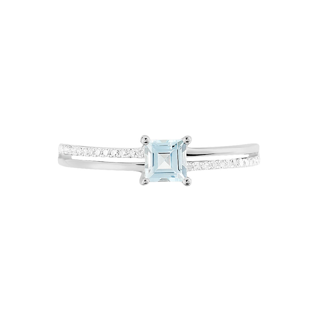 Bague Wissel Or Blanc Topaze Et Diamant - Spannringe Damen | OROVIVO