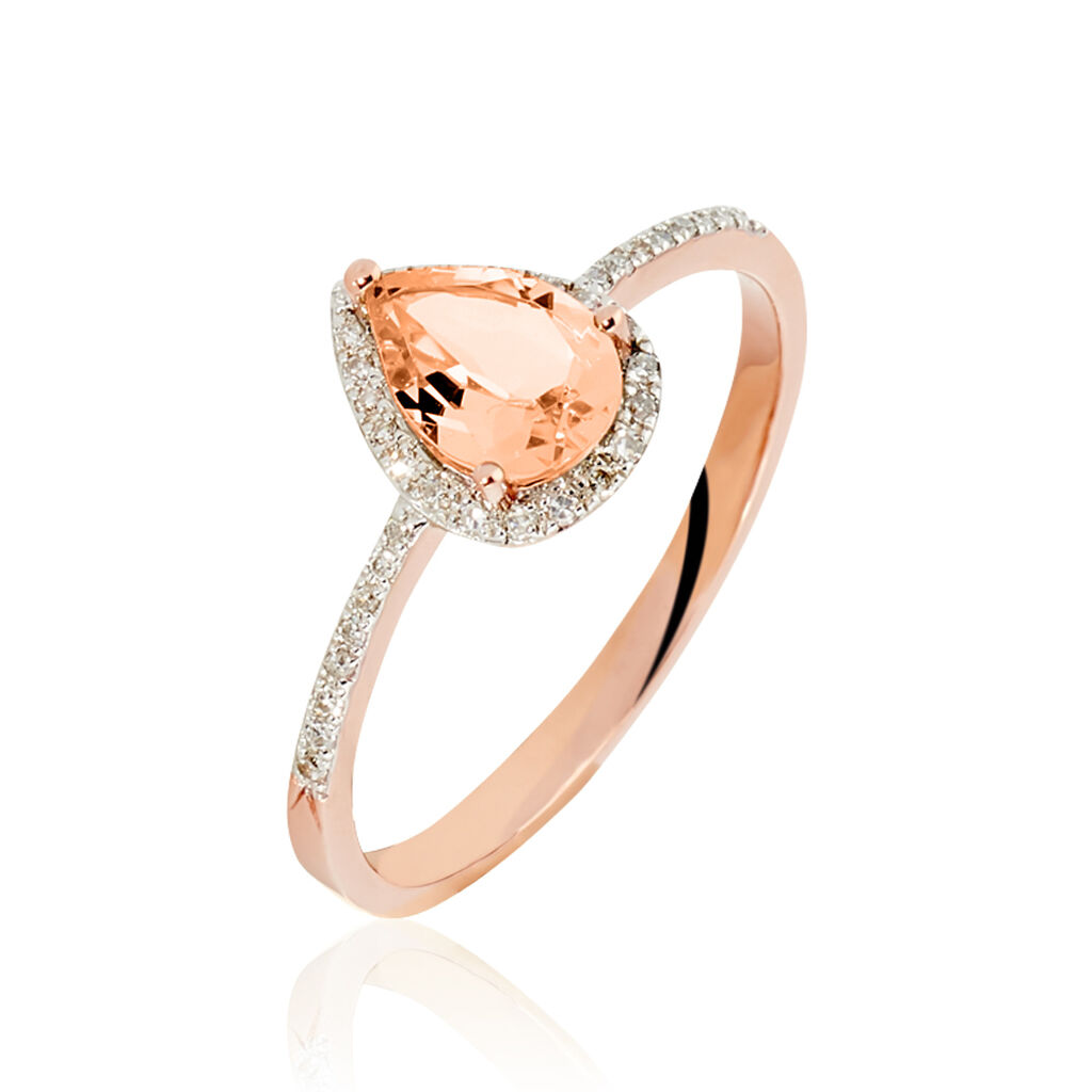 Bague Or Rose Alice Morganite Et Oxydes - Spannringe Damen | OROVIVO