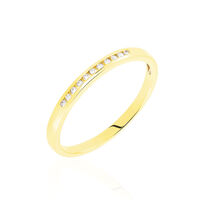 Damen Ring Gold 585 Rund Weiß Memo Jata