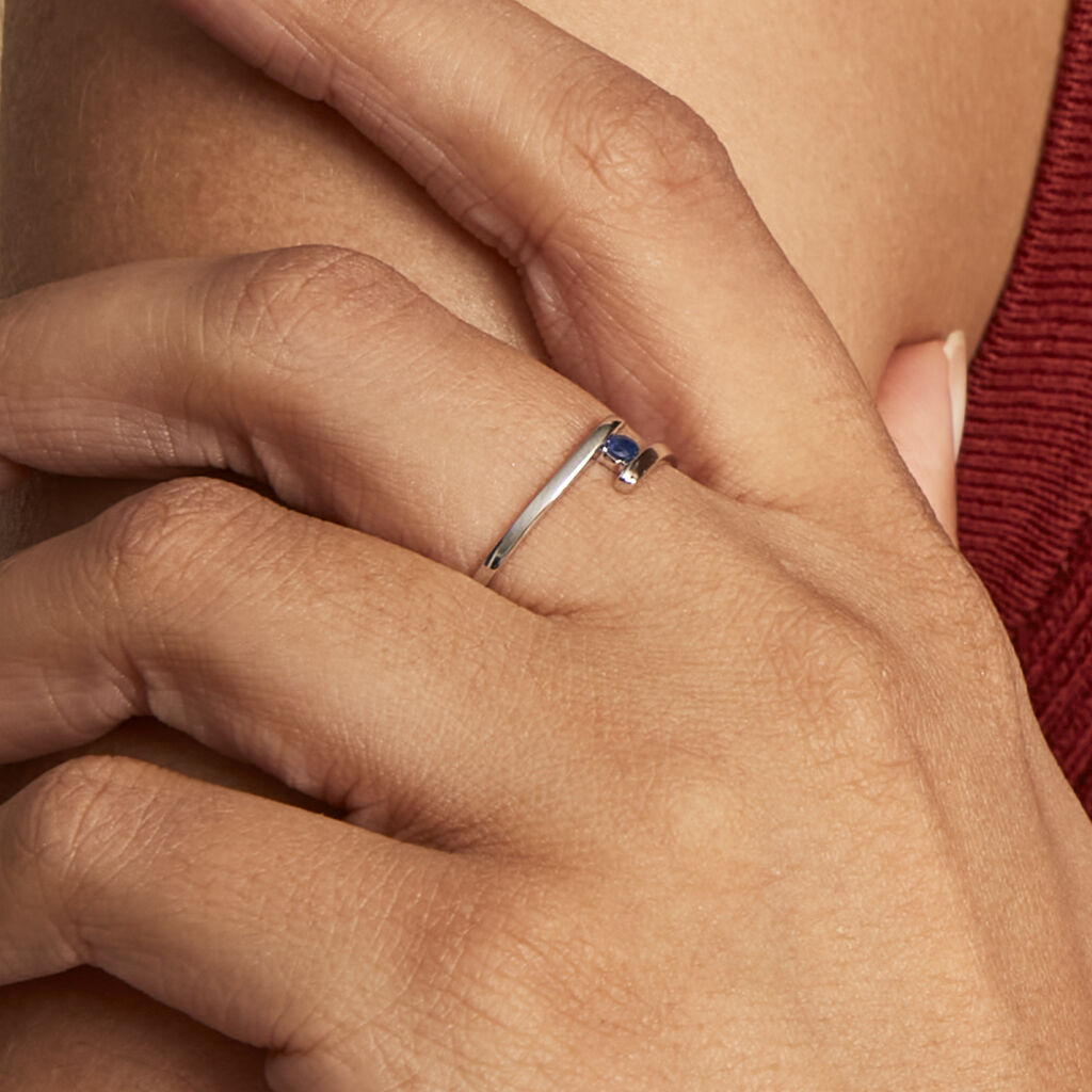 Bague Tamyra Or Blanc Saphir - Spannringe Damen | OROVIVO
