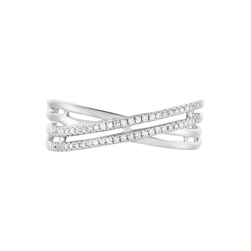 Damen Ring Weißgold 375 Diamant 0,13ct Julianne 3  - Ringe mit Stein Damen | OROVIVO