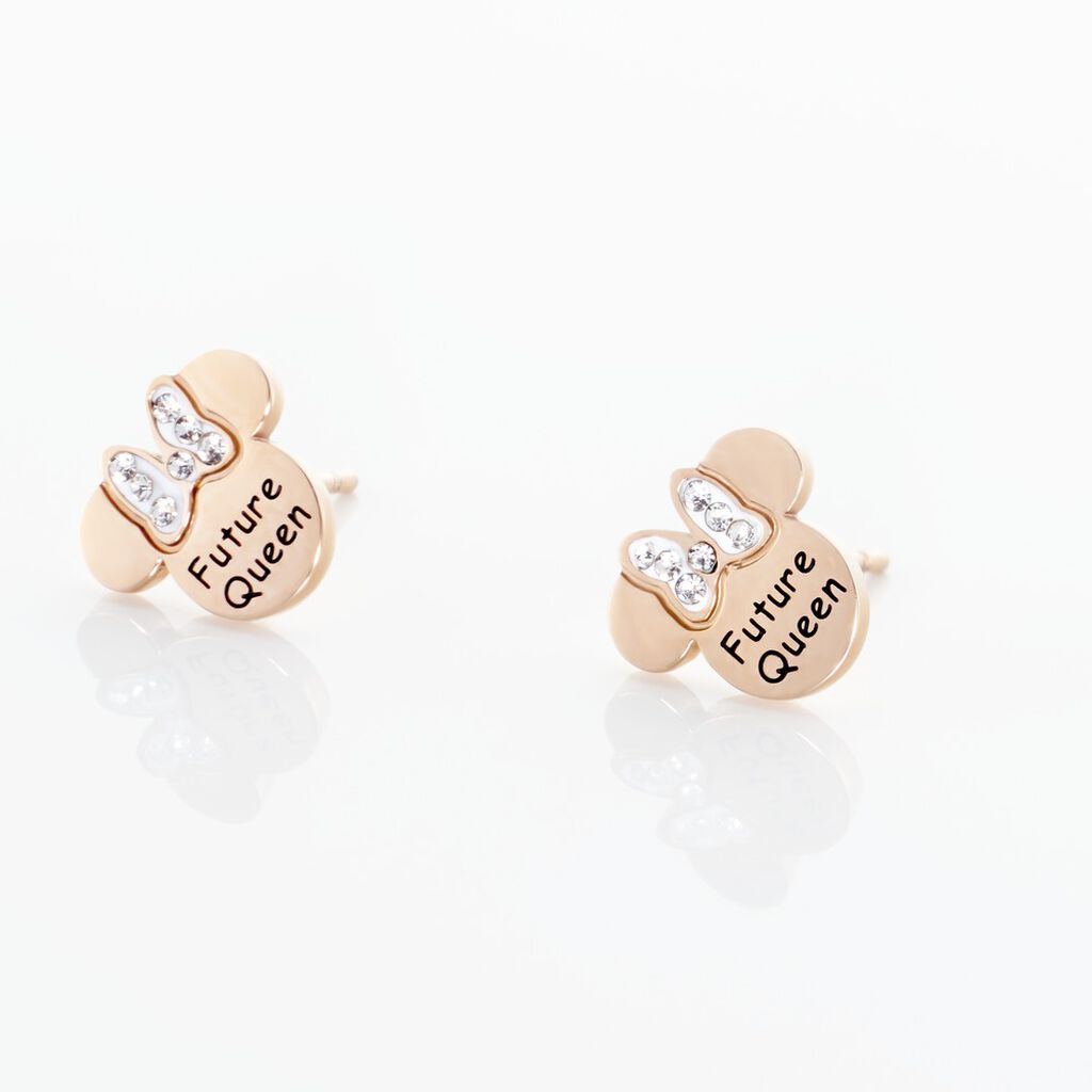 DISNEY Ohrstecker Edelstahl Roségold Kristall Steine Minnie Maus FUTURE QUEEN - Ohrstecker Familie | OROVIVO