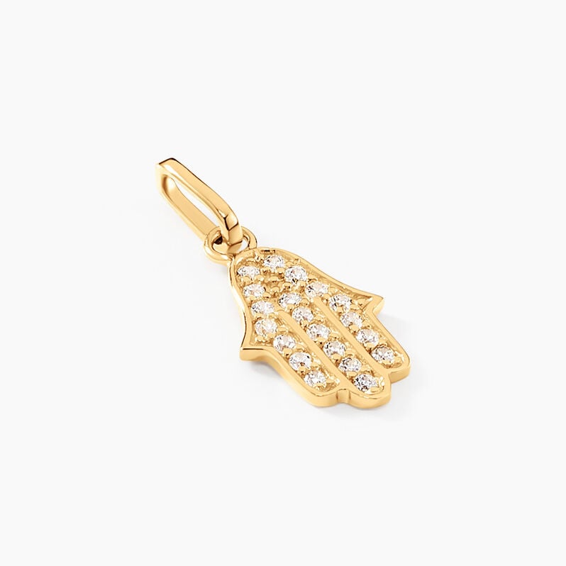 Pendentif Fatima Or Jaune Oxyde De Zirconium - Spannringe Familie | OROVIVO