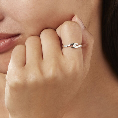 Spannring Weißgold 375 Diamant 0,05ct - Verlobungsringe Damen | OROVIVO