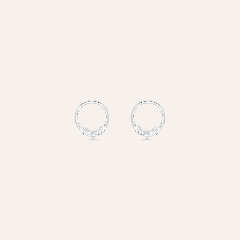 Orecchini Lobo Silver Elegance Argento Rodiato Cubic Zirconia - Spannringe Damen | OROVIVO