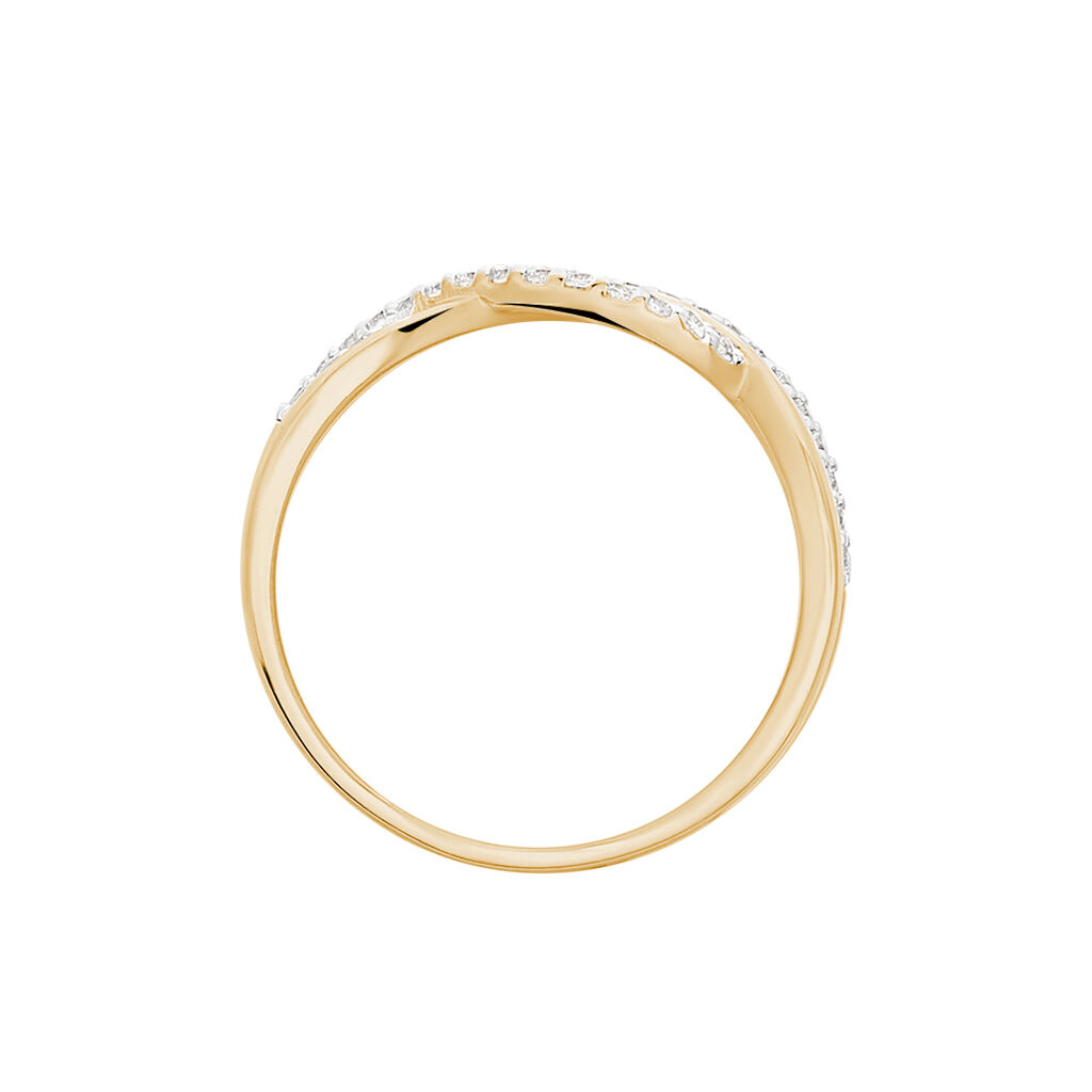 Damenring Messing Gold 750 plattiert 5 Micron - Ringe mit Stein Damen | OROVIVO