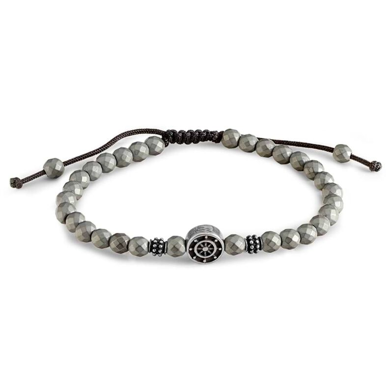 Bracciale timone e ancora in pietre e cordino regolabile - Spannringe Herren | OROVIVO
