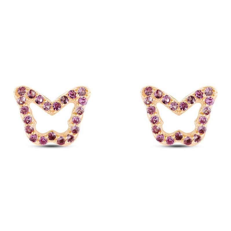 Orecchini Lobo Silver Rainbow Argento Rosa Cubic Zirconia - Spannringe Damen | OROVIVO