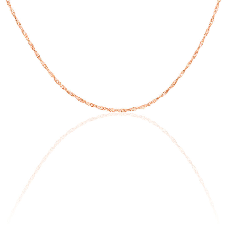 SINGAPUR S FUSS Damen Fu&szlig;kette Silber rosevergoldet 925 B 2,4 mm - F&uuml;r Partnerin Damen | OROVIVO