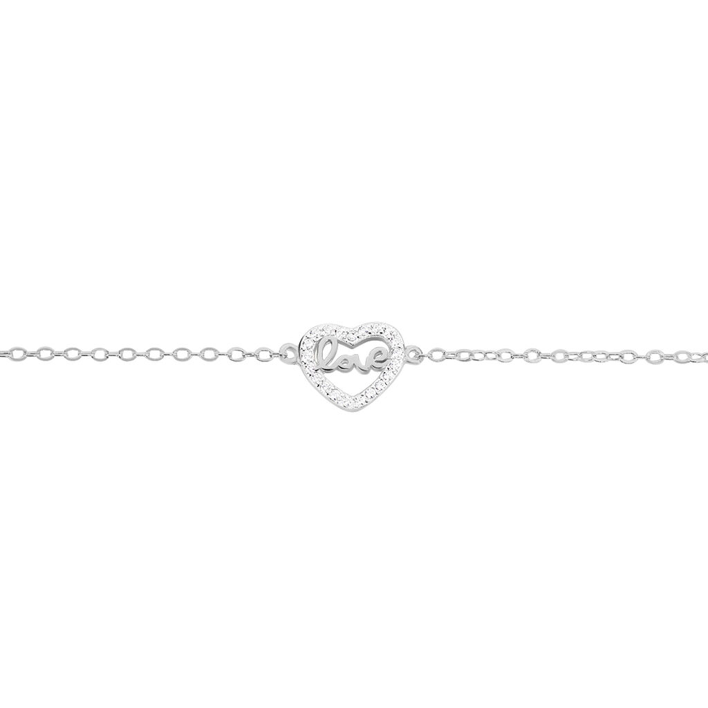 CLARRA HERZ Damen Armband Silber 925 Zirkonia Wei&szlig; Herz