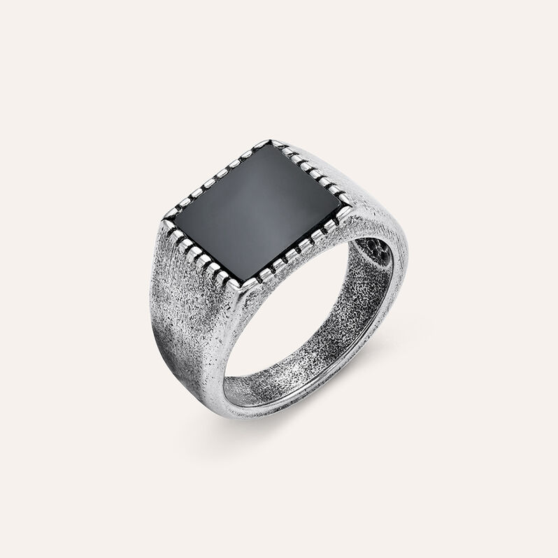 Anello Chevalier Man Code Acciaio Agata - Spannringe Herren | OROVIVO