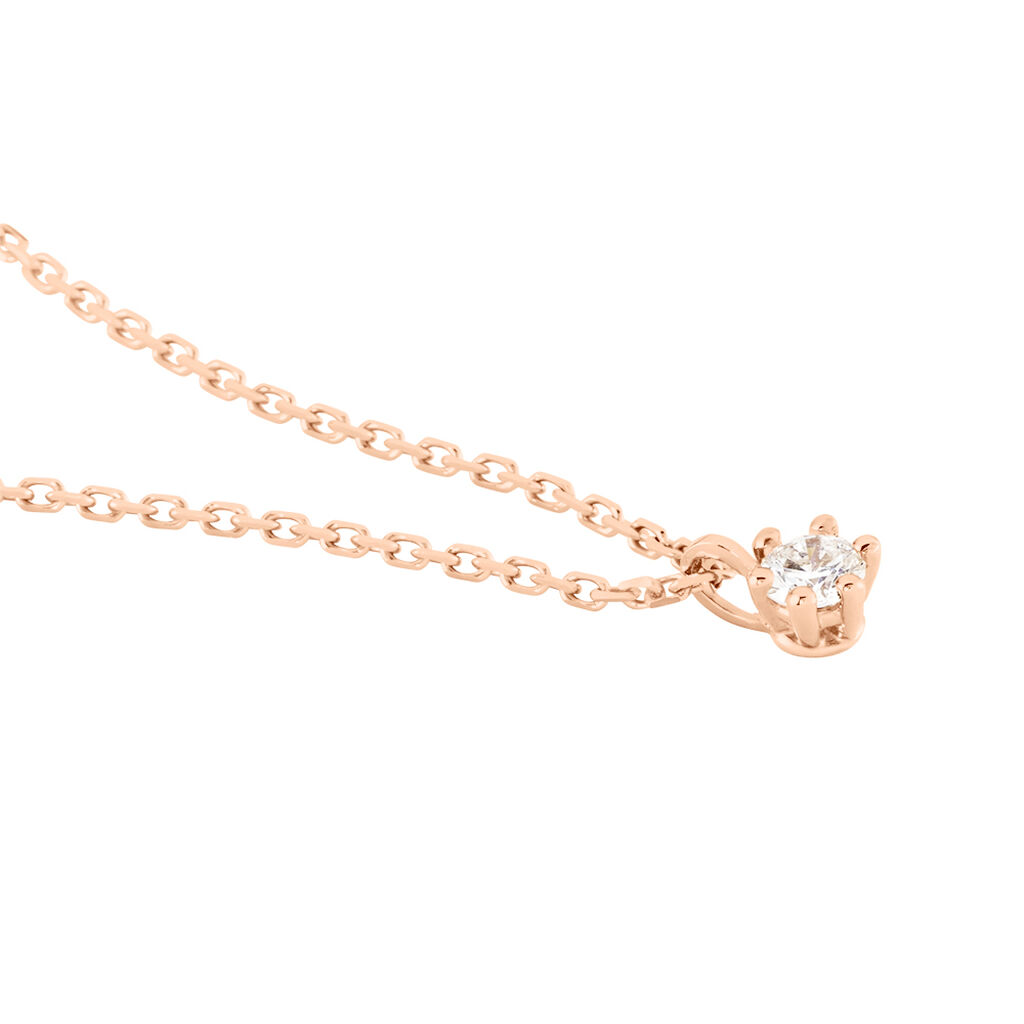Damen Collier Rosegold 375 Diamant 0,07ct Tropfen Merle 0,50mm - Halsketten Damen | OROVIVO