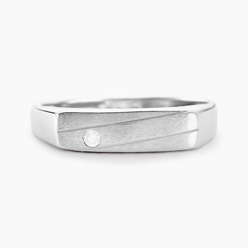 Chevalière Michel Argent Blanc Oxyde De Zirconium - Spannringe Herren | OROVIVO