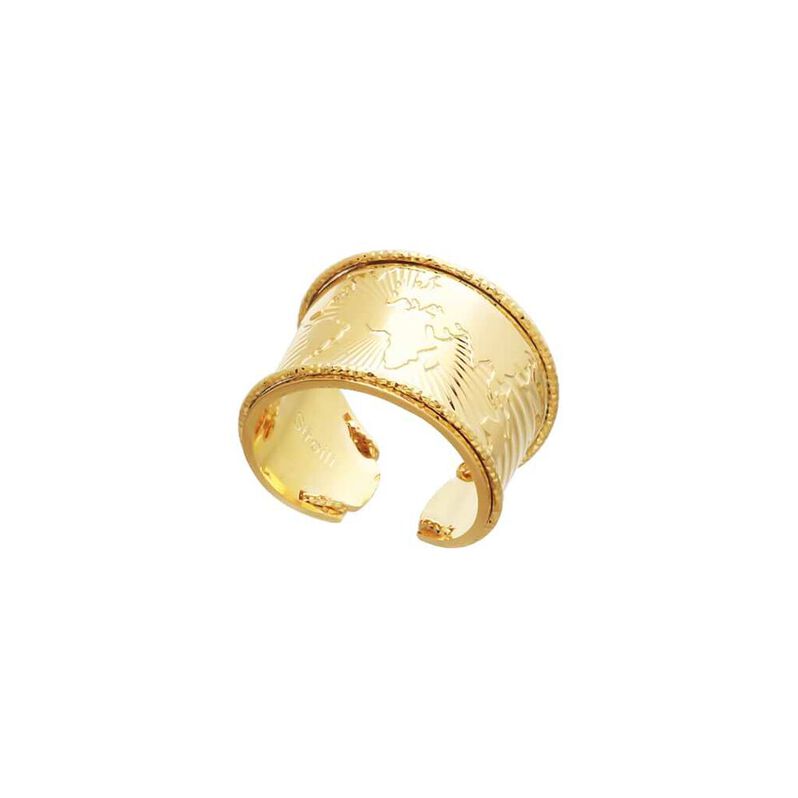 Anello mondo a fascia in bronzo dorato - Spannringe Damen | OROVIVO