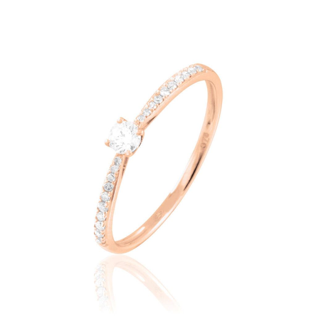 Bague Solitaire Hemera Or Rose Diamant - Spannringe Damen | OROVIVO