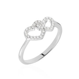 Damenring Silber 925 rhodiniert Zirkonia Herz - Ringe mit Stein Damen | OROVIVO