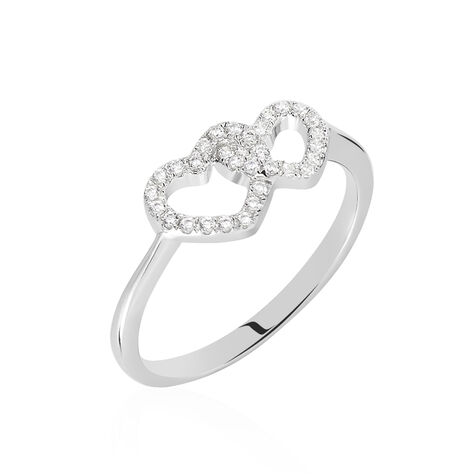 Damenring Silber 925 rhodiniert Zirkonia Herz - Verlobungsringe Damen | OROVIVO