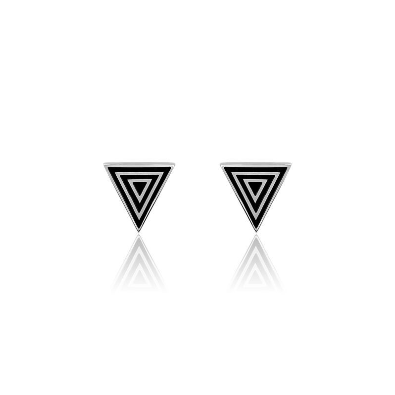 Boucles D'oreilles Puces Edith Acier Blanc - Spannringe Damen | OROVIVO