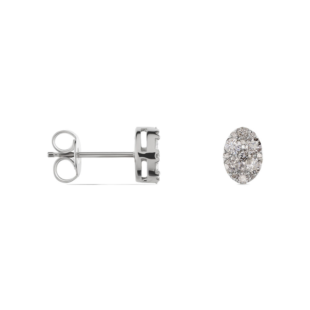 RINNA Damen Ohrstecker Wei&szlig;gold 375 (9 Karat) Diamant Wei&szlig;