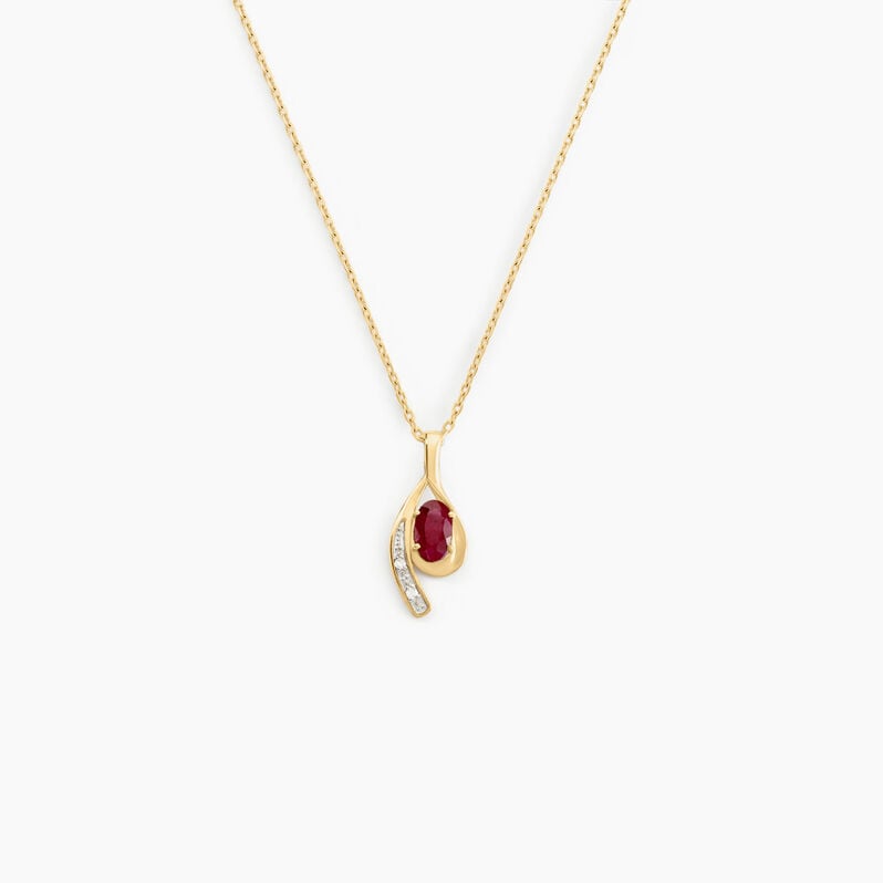 Pendentif Emotion Or Jaune Rubis Diamant - Spannringe Damen | OROVIVO