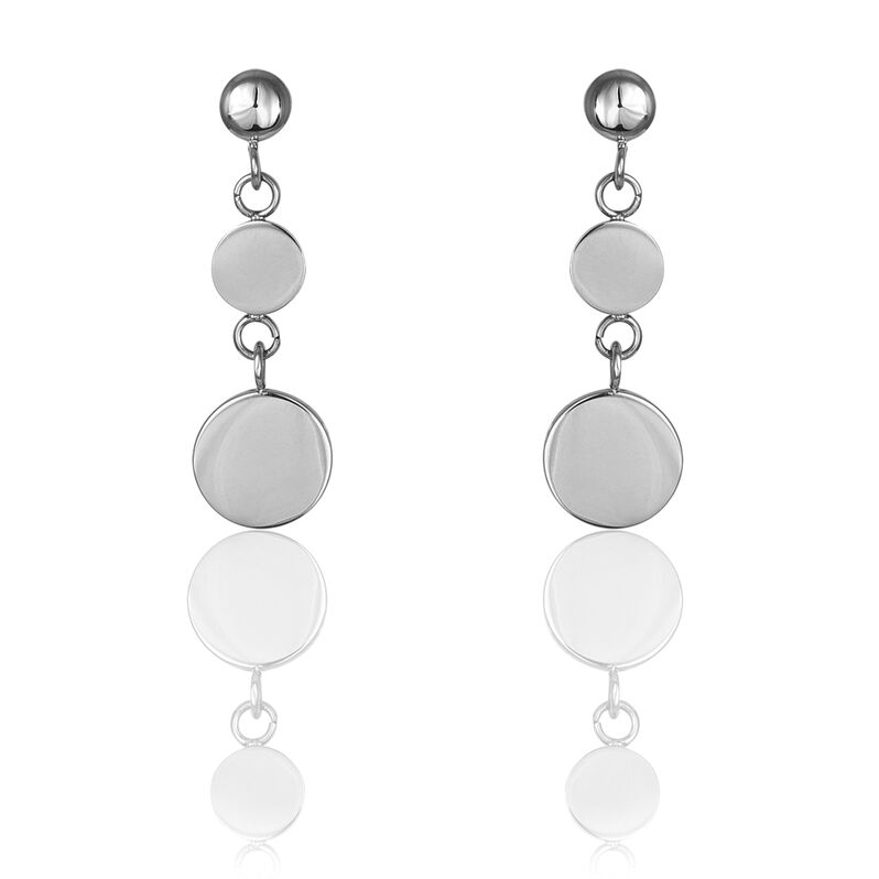 Boucles D'oreilles Pendantes Gipsy Acier Blanc - Spannringe Damen | OROVIVO