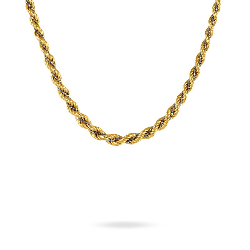Collier Jerryenne Danilo Maille Corde Et Venitienne Or Bicolore - Spannringe Damen | OROVIVO