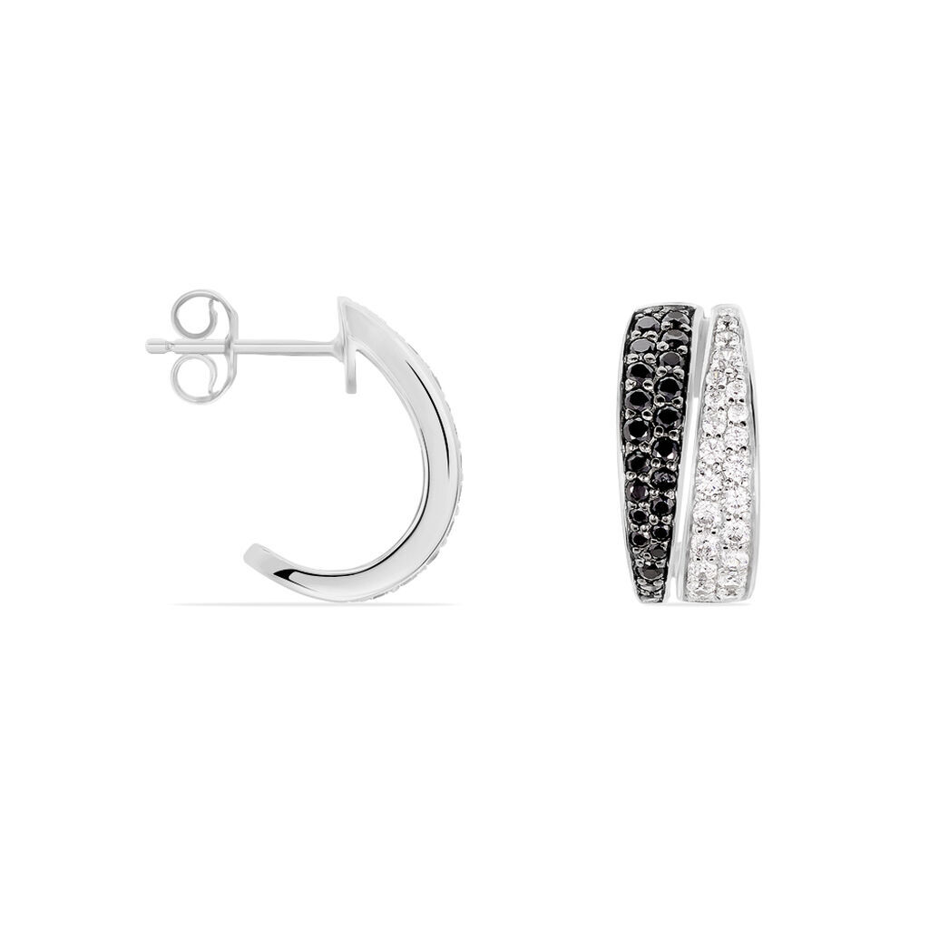 Damen Steckcreolen Silber 925 Zirkonia - Creolen Damen | OROVIVO