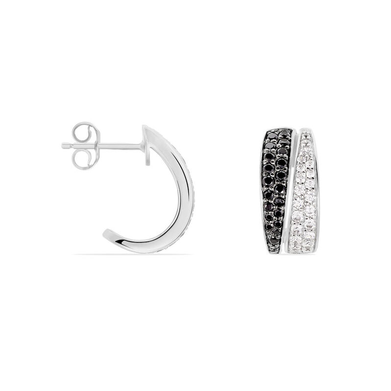 Damen Steckcreolen Silber 925 Zirkonia - Creolen Damen | OROVIVO
