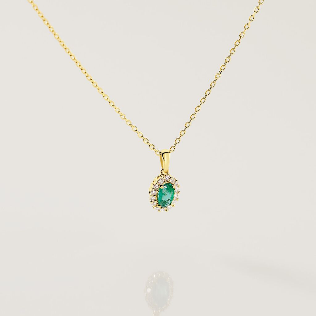 Damen Kette Gold 585 Smaragd 0,37ct Marion - Halsketten Damen | OROVIVO